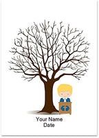 DIY Fingerprint Tree Baby Shower Sign in Guest Book with Wooden Hanger Personalized Commuion Baptism Birthday Gift for Boys Party Decorstions-80x120cm - Image 2