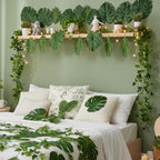 XunYee 110 Pcs Total 295 ft Jungle Theme Party Decoration, Tropical and Monstera Palm Leaves, Fake Wicker Rattan Vines, Fake Greenery Faux Leaves for Baby Shower Safari Party Decoration Set - Image 6