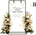 Wedding Welcome Sign Stand, Adjustable Height Wedding Sign Stand, 69”x 31”x 20” Welcome Sign Holder with 4 Leather Hanging Buckles, Seating Chart Stand Easel by BILPIKOGoo