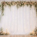 Ledido 10×10ft White Tulle Backdrop Curtain with Light(2 Panels 5×10ft) by Ledido