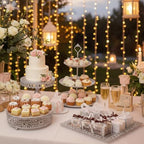 8 Pcs Cake Stands Set Metal Dessert Table Display Tiered Cupcake Holder Candy Donut Fruit Plate Cake Serving Tray Candlestick Display Treats Serving Tower for Wedding Birthday Party Decor (Silver) - Image 4