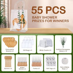 55Pcs Baby Shower Prizes for Game Winners 6 Sets Charcuterie Board with Spoons Butter Spreaders Forks Plaid Towel Thanks Card and Gift Bags for Bridal Shower Favors Party (Heart Shaped) - Image 2