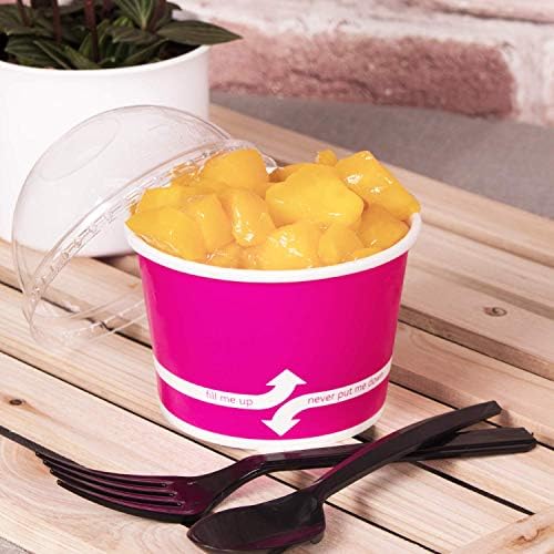 Karat [8oz - 1000 ct] Paper Ice Cream Cups & Soup Bowls for Hot/ Cold Food - Ideal for Soup, Ice Cream, Gelato, Yogurt and Snacks - Pink - Image 6