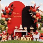 Red Black Arch Backdrop Cover for Wedding, Set of 2 Stretchy Spandex Fitted Arch Stand Cover for Baby Shower, Birthday Party Decor, Chiara Backdrop Cover with Double-Sided Design(7.2FT 6FT) - Image 6