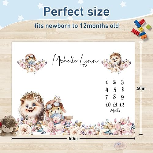 Personalized Baby Milestone Blanket for Boys Girls Baby Month Blanket- First Year Calendar Monthly Growth Chart - Animal Print Halloween Birthday Gifts for Infant Todder - Image 3
