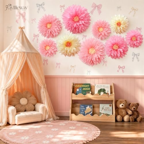Large Tissue Paper Flower for Baby Shower Party Wall Decor(Pink) - Image 4