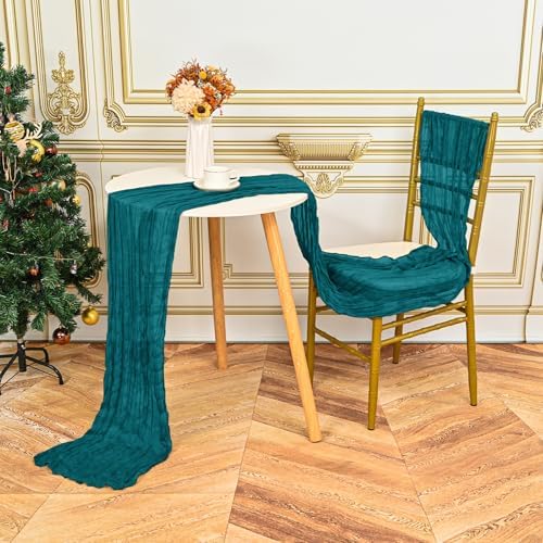 24 Pack Teal 10Ft Cheesecloth Table Runner - Image 5