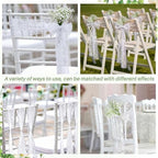 Moukeren 24 Sets White Lace Chair Sashes with Artificial Baby's Breath, 8.2ft Wedding Aisle Pew Decorations Church Ceremony Chair Ribbons for Bridal Shower Banquet Party Decor - Image 6