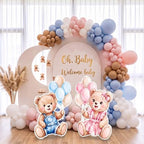 Wesiti 2 Pcs Large 40 x 24 Gender Reveal Bear Cardboard Cutout, Blue Pink by Unteilti