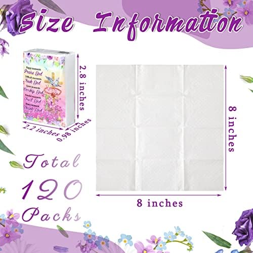 Yinder 120 Pack Christian Bible Verse Travel Tissues 3 Ply Cross - Image 3