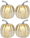 vensovo 6 Inch Distressed Gold Artificial Pumpkins, 4 Pack by vensovo