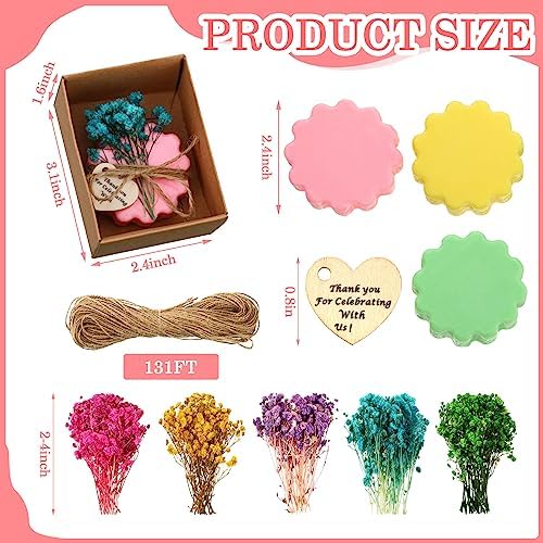 45 Sets Soap Favors Bulk for Wedding Gifts, Flower, Green, Yellow, Red - Image 2