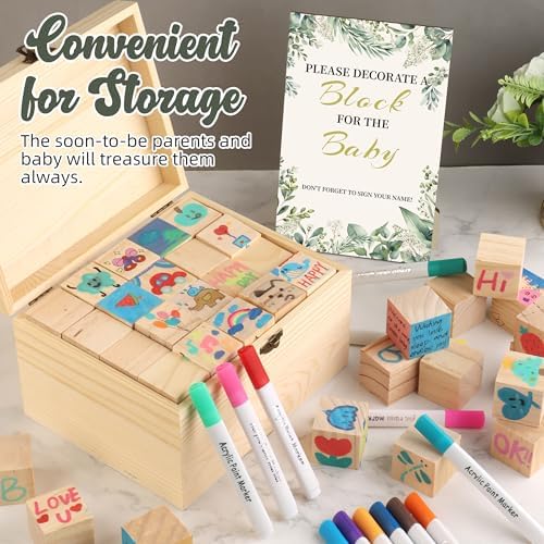 wookidel 72PCS Baby Shower Games Kit, Baby Blocks for Baby Shower - Image 6