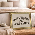 What's the Best That Could Happen Wall Art Minimalist Inspirational Quote Wall Decor Picture Preppy Positive Dorm Sign Poster Canvas Painting Print for Bedroom Living Room 24x16 inch Gold Framed - Image 4