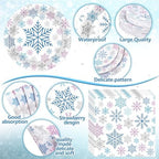 Funnymoom 452 Pcs Blue Purple Winter Snowflakes Party Supply 50, Plates set - Image 3