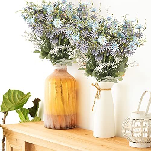 Artificial Flowers Wildflowers Silk Daisy Spring Fake Daisies Decoration Summer UV Resistant Colorful Mixed Bundles Faux Greenery Outdoor Plant Stem Filler for Home Decor Indoor Floral Arrangements - Image 4