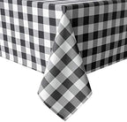 Hiasan Checkered Tablecloth Square 70 x 70 Inch, Black and White by Hiasan