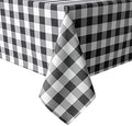 Hiasan Checkered Rectangle Tablecloth 54 x 108 Inch, Black and White by Hiasan