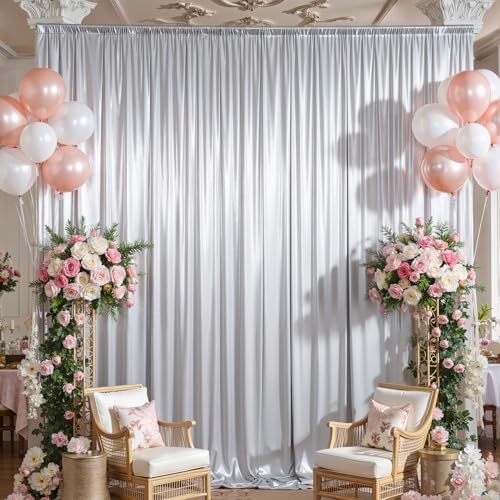 10x15FT Silver Sequin Backdrop Curtain Double Sided - Image 2
