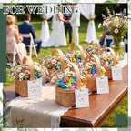 LemonRoad 20 Sets She's Fresh Off The Market Mini Wooden Woven Basket with Card Wood Mini Flower Fruit Picnic Chip Basket for Wedding Bridal Shower Birthday Baby Shower Favor Gift (Large) - Image 2