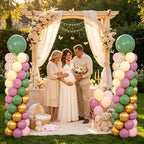 Dusty Green Purple Pink Balloons Stand Column Kits 2 Sets for Floor - Image 7