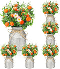 Mimorou 6 Sets Little Cutie Baby Shower Decorations, Lifelike Orange Fruit Daisy Flower Tables Centerpieces, Artificial Summer Tangerine‌ Mason Jar Vase Greenery Decor for Home Office Party Supplies by Mimorou