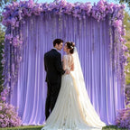 Lavender Backdrop Curtains 4 Panels - Wrinkle-Free Polyester Photography Drapes for Baby Shower & Party Background Backdrop Stand - 16 X10FT - Image 6