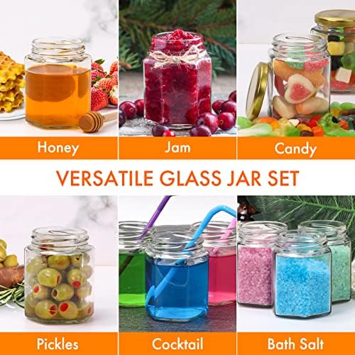 AuroTrends 3oz Mini Honey Jars 48-Pack with Lids & Wooden Dippers - Image 5