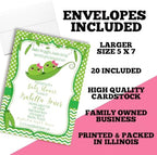 Amanda Creation Custom Invites Pea Pod Twin Girl Baby Shower Invitation 20 5x7 Custom Personalized Twin Girl Baby Shower Invites With Envelopes - Image 6