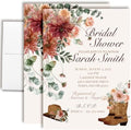 Amanda Creation Western Bridal Shower Invitations Personalized for Her, 50 5x7 Bridal Shower Invitations with Envelopes, Rustic Cowboy Boot Floral by AmandaCreation