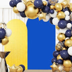 2PCS Arch Backdrop Covers Glitter Gold Sapphire Blue (7.2ft+6ft) , Spandex Fitted Arch Stand Covers Background for Wedding Baby Shower Birthday Bridal Shower Party Decorations(Only Covers) - Image 4