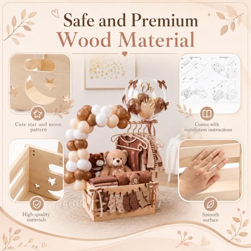 Wooden Baby Shower Crate Closet with Hanger and Rack - Image 3