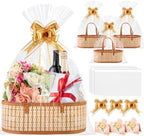 3 Set Baskets for Gifts Empty, Large Woven Bamboo Gift Basket with Handle by Unknown