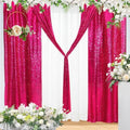 Eternal Beauty Hot Pink Sequin Backdrop Curtains, 4 Panels 2x8FT by EternalBeauty