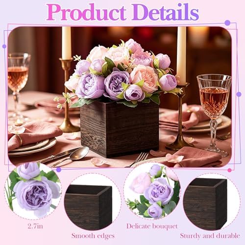 6 Sets Artificial Peonies Flower Table Centerpieces, Mixed Purple - Image 5
