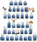 Set of 36 Glass Bud Vases Small Flower Vases for Centerpieces(Blue) by JALANCY