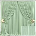 4 Panels Sage Green Backdrop Curtain for Parties Wrinkle Free Dark Green Photo Curtains Backdrop Drapes Fabric Decoration for Baby Shower Birthday Party Photography 20ft(W) x 10ft(H) by Tao-GePartyDecorations