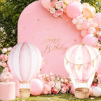 2 PCS Large Hot Air Balloon Baby Shower Decorations, Pink Hot Air Balloon Cardboard Cutouts Theme Birthday Party Decor for Backdrop Yard Signs Standup Photo Booth Props - Image 3