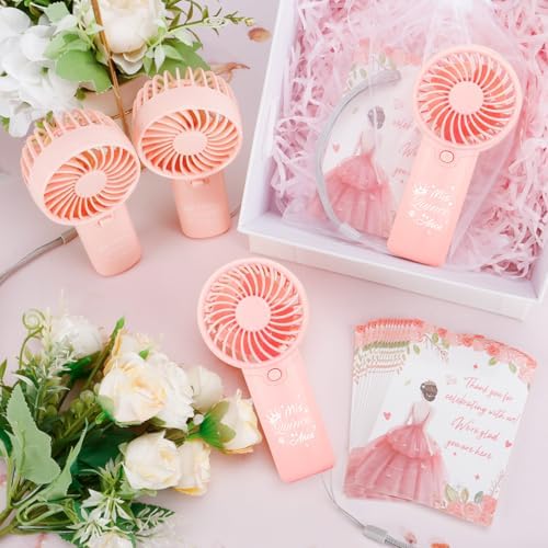 50Pcs Pink Quinceanera Mini Handheld Fans Sweet 15 Birthday Party Favors - Image 7