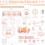 Coquette Fall Baby Shower Decorations for Girl, Little Pumpkin Baby Shower Decorations,A Little Pumpkin is on The Way with Backdrop Balloon Garland Plates Cups Napkins Tablecloth Sash - Image 6
