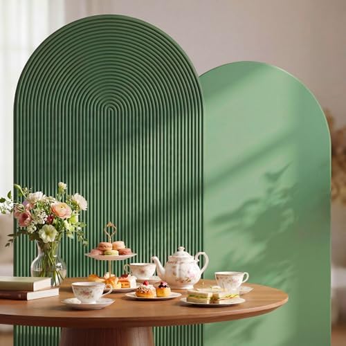 2 Set Wedding Arch Cover Green Ripple & Solid Color Stretchy Backdrop Cover by Tegeme