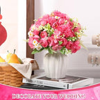 Tigeen 12 Bundles Peonies Artificial Flowers Faux Roses, Rose Pink - Image 4