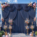 30x10ft Navy Blue Photo Backdrop Curtains for Parties Birthday Wrinkle Free Polyester Photoshoot Curtains Drapes Backdrop for Wedding Baby Shower Graduation Photography Background 6 Panels 5x10FT by Suppromo