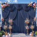 30x8ft Navy Blue Photo Backdrop Curtains for Parties Birthday Wrinkle Free Polyester Photoshoot Curtains Drapes Backdrop for Wedding Baby Shower Graduation Photography Background 6 Panels 5x8FT by Suppromo
