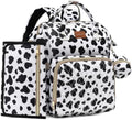 ROSEGIN Diaper Bag Backpack with Changing Pad, Pacifier Case, Baby Bag for Boy Girl Toddler - Large, Stylish, Waterproof Travel Quilted Diaper Bag for Mom - Baby Shower Registry - Cow by ROSEGIN
