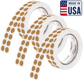 Perco Kraft Brown Perforated Round Circle Dot Sticker 1/2-Inch Labels — 3 Rolls, 9,000 Stickers - Crafts, Packaging for Rustic Seals, Handmade Products & Batch Coding, Strong Adhesive - Made in USA by Perco