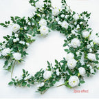 2 PCS 12FT Bendable Flower Garland, Fake Rose Vine for Home Decor,White - Image 4