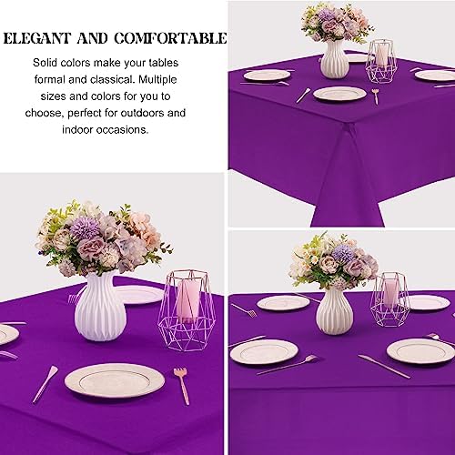 4 Pack Square Table Cloth 52x52 Inch Purple Tablecloth Machine Washable Fabric Polyester Table Cover for Dining, Buffet Parties, Picnic, Events, Weddings and Restaurants（Purple） - Image 3