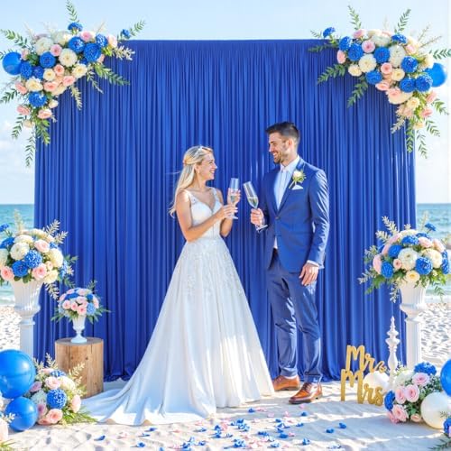 Royal Blue Backdrop Curtain for Parties Wrinkle Free Blue Photo Curtains Backdrop Drapes Fabric Decoration for Wedding Birthday Party Baby Shower 5ft x 7ft,2 Panels by Tao-GePartyDecorations