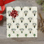 pnyoin Merry Christmas Wrapping Paper Roll,Oriental Fan Print Green Gift Wrap Perfect for Xmas,Birthday,Weddings, Brides, Holidays, Baby Showers，58 x 23 inches,5 Roll - Image 4